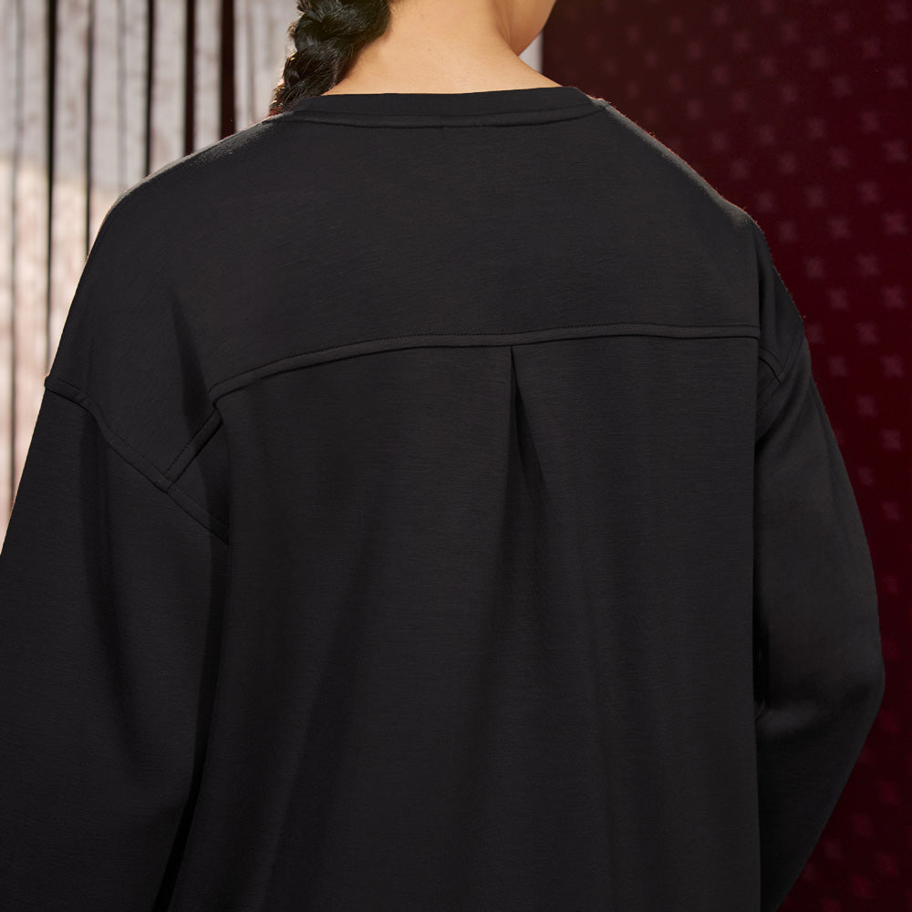 Back Pleated Sweatshirt